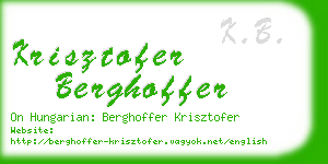 krisztofer berghoffer business card
